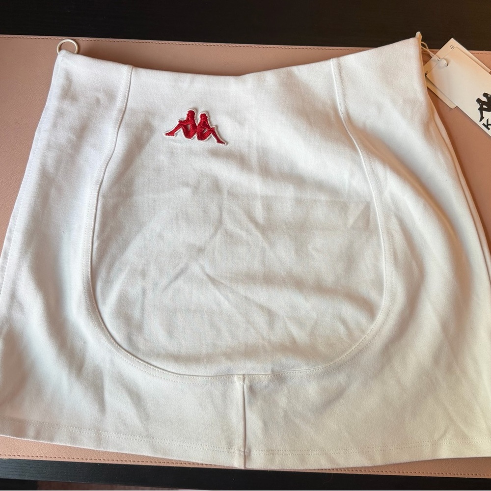 Kappa x Zara White Mini Skirt Size M NWT Athletic Tennis Skirt Side Zip Y2K